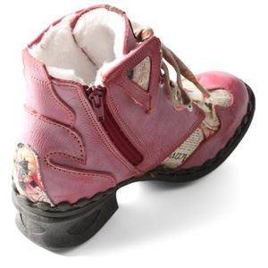 Tma red contrast leather boots